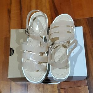 Pink platform sandals